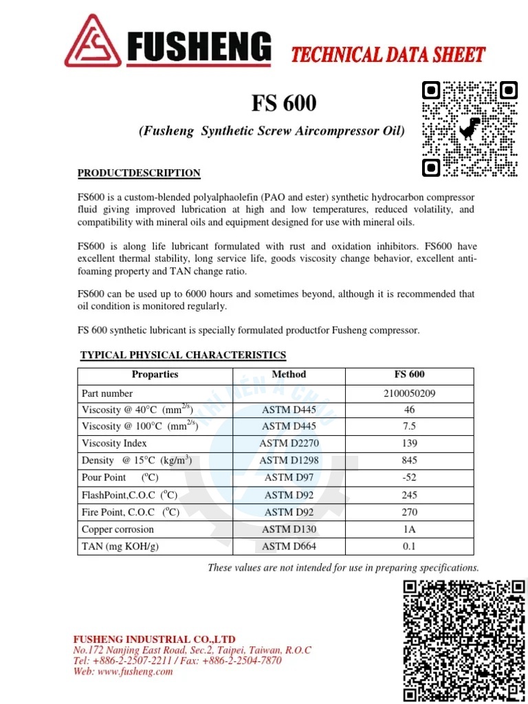 datasheet Fusheng fs600 msds