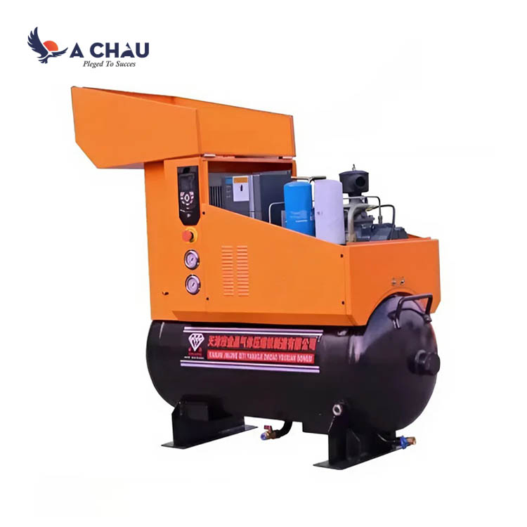 Máy nén khí trục vít có dầu mini tích hợp tank Trung Quốc