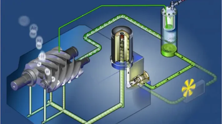 Nguyên lý cấu tạo máy nén khí trục vít có dầu