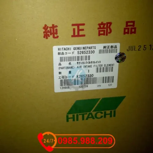 Tem nhãn vỏ hộp lọc gió 52652330 máy nén khí Hitachi